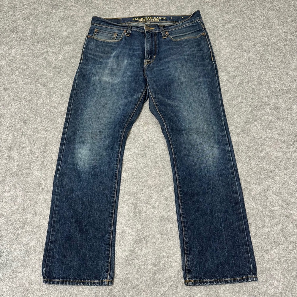 American Eagle Slim Straight Jeans Mens 32x30 Blue Denim Casual Classic Cotton